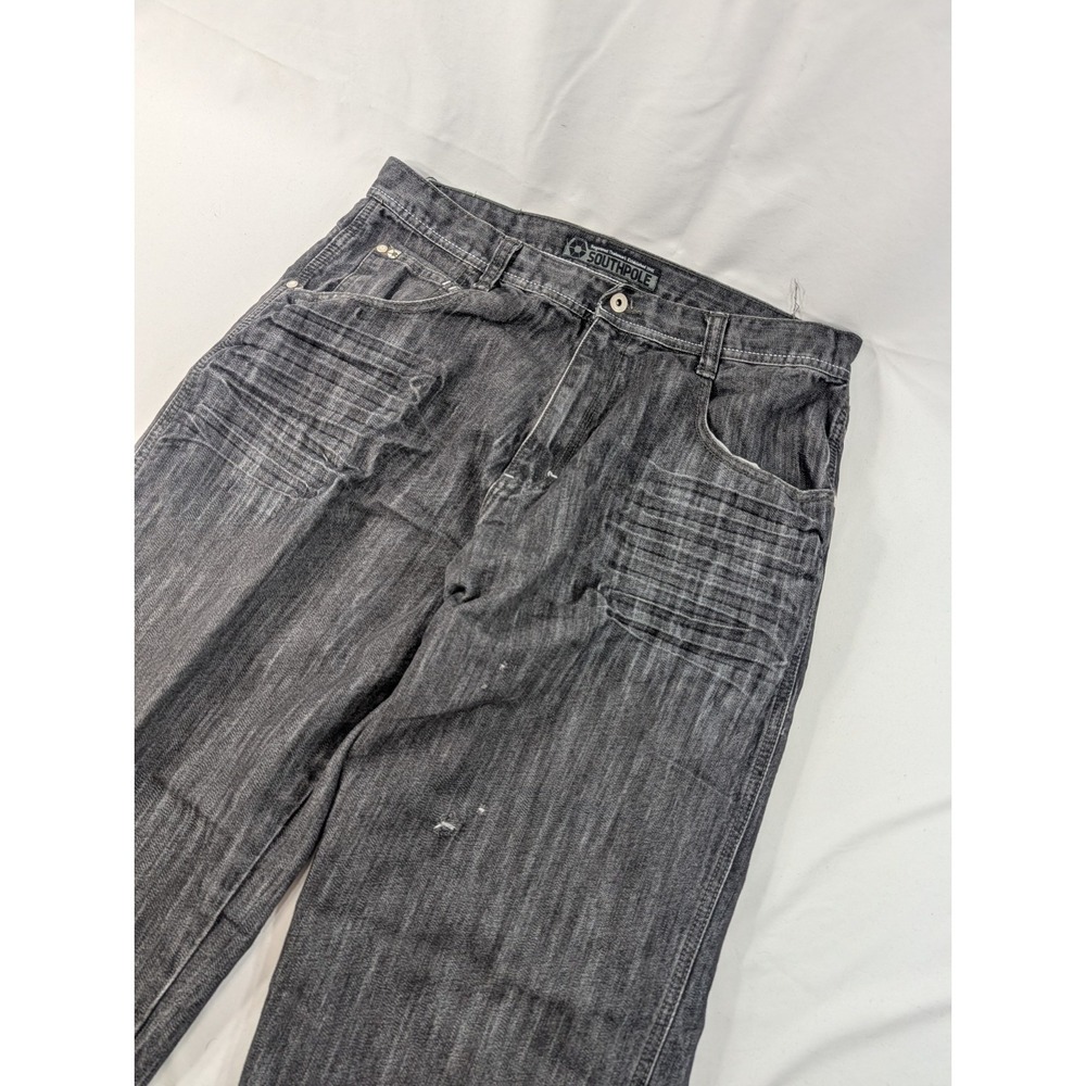 VTG Southpole 4180 36x30 (38 Tag) Black Baggy Y2K Skater Denim‎ Wide Leg Rap 90s